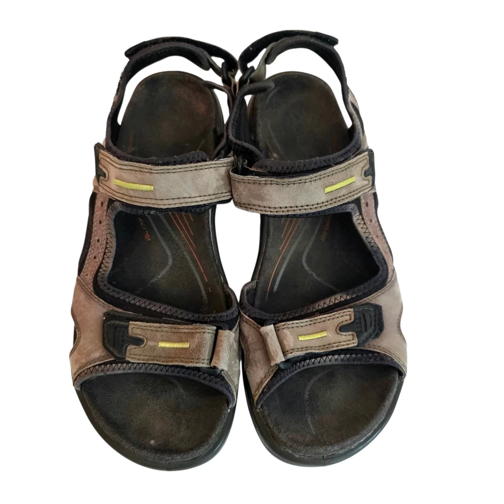 Ecco Yucatan Sandals Mens 45 (11 Or 11.5) Brown Adjustable Hiking Camping Trail‎